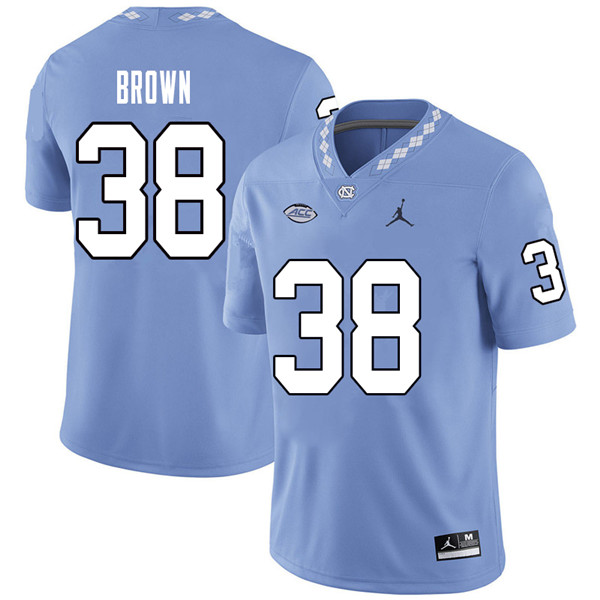 Jordan Brand Men #38 Thomas Brown North Carolina Tar Heels College Football Jerseys Sale-Carolina Bl